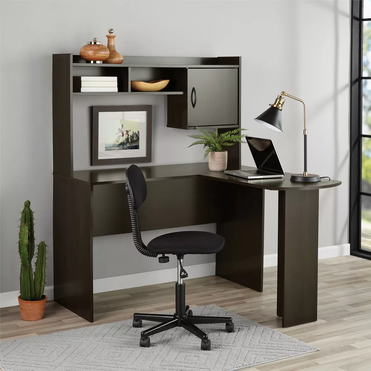 Mainstays Corner L Shaped Desk with Hutch Home Office Study Desks