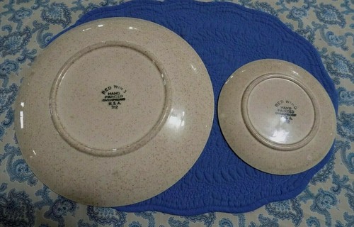 Red Wing Pottery Plates #112 Bob White Quail Dinner Plate and Bread Butter Plate - Picture 2 of 8