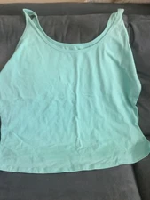 SIMPLY EMMA SEARS WOMEN'S SIZE 2X SOLID AQUA SKY TANK TOP - BRAND NEW WITH TAGS