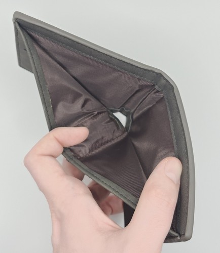 Gray Faux Leather Men's Bi-fold Wallet - Picture 4 of 4