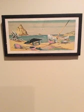 Beach Art, Hand Silkscreened And Hand Painted