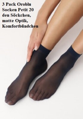10 Pack  Oroblu Petit 20 den Söckchen, transparent, Microfiber, Komfortbündchen