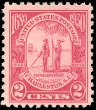 Scott 683, the 2¢ Carolina-Charleston Issue - from 1930 - Mint, Never Hinged.