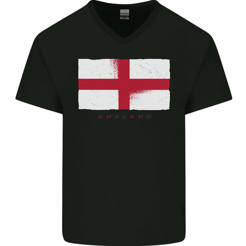 England Flag St Georges Day Rugby Football Mens V-Neck Cotton T-Shirt ...