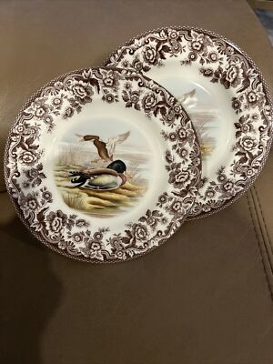NWT SPODE WOODLAND MALLARD SALAD DESSERT PLATES