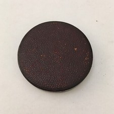 VINTAGE 42.8MM LEATHER PUSH ON LENS CAP FOR MEDIUM OR LARGE FORMAT BRASS LENSES.