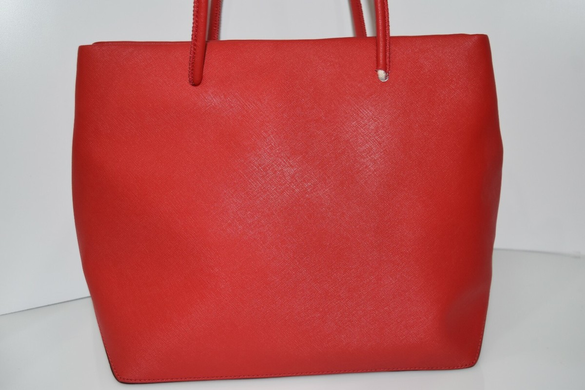 Marc Jacobs Logo East/West Leather Tote Red Bag 0901 | eBay