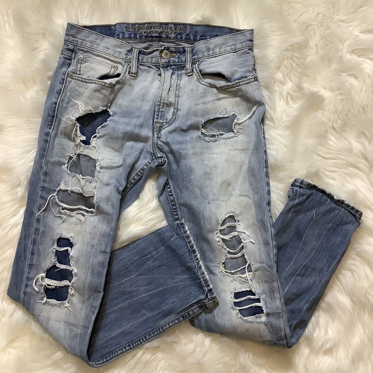 American eagle ripped cheap jeans back