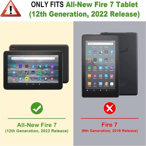 For Amazon Fire 7 12th Gen 2022 Leather Slim Fit Folio Case Foldable Stand Cover - Picture 2 of 11