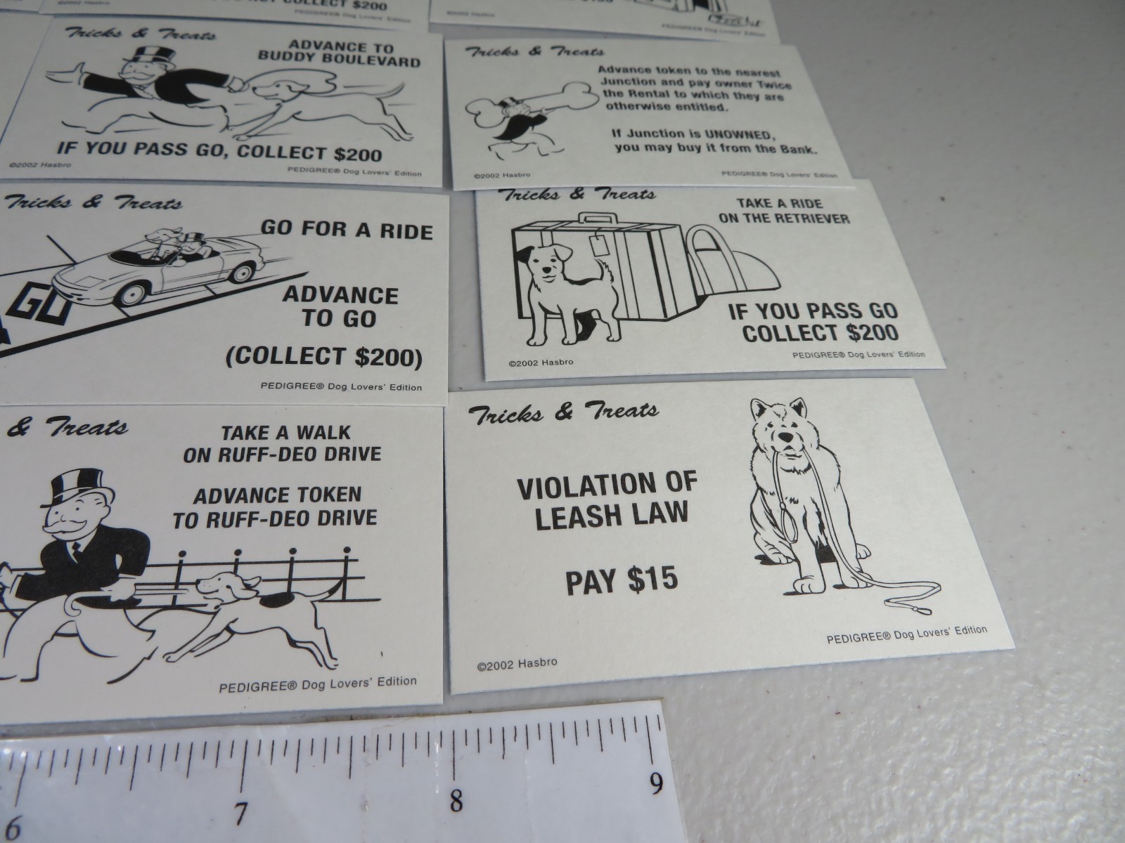 2002 Monopoly Pedigree Dog Lovers Board Game Lot Bone Card Part Only