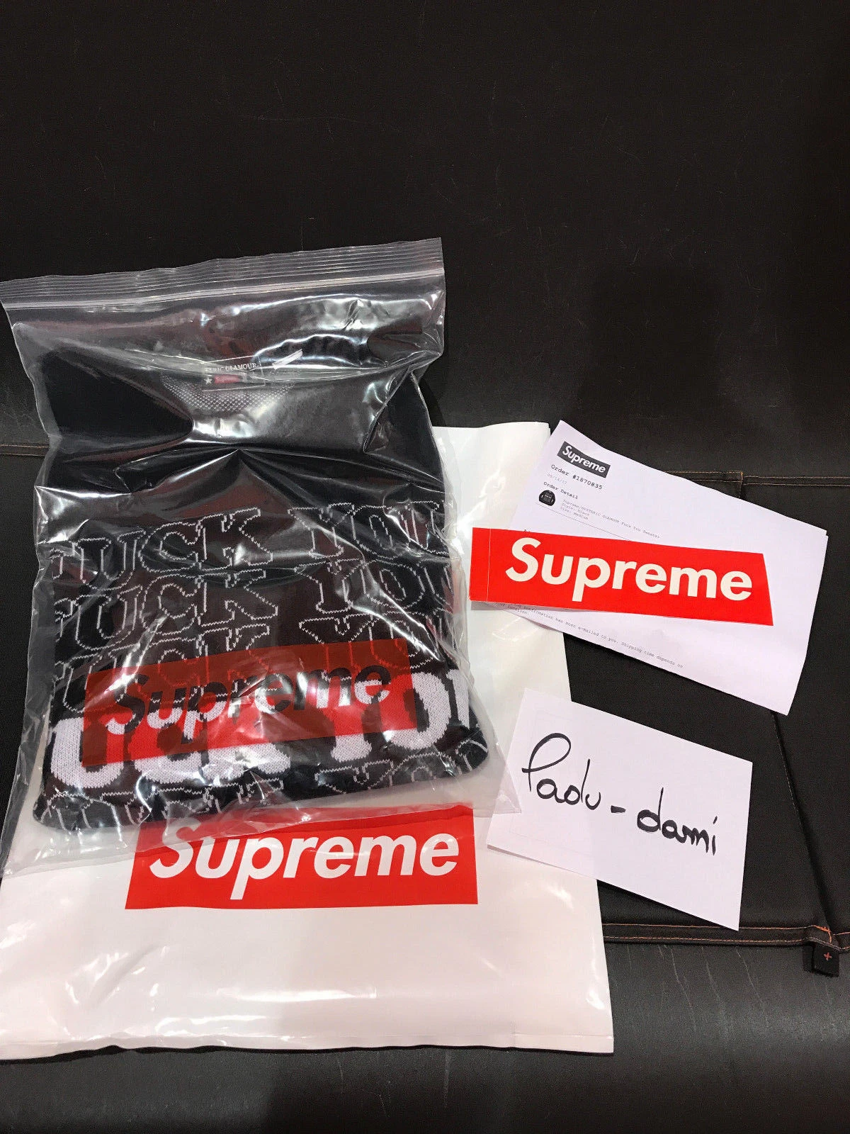 Supreme HYSTERIC GLAMOUR Fuck You Sweater FW17   SIZE M !