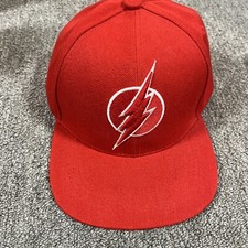 The Flash Hat Six Flags DC Red And White Lightning Bolt SnapBack Embroidered