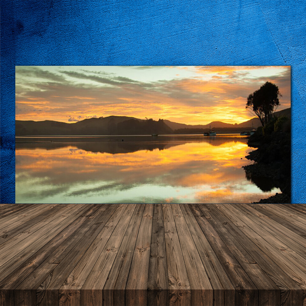 Crédence de cuisine en verre clair 120x60 design panoramique eau