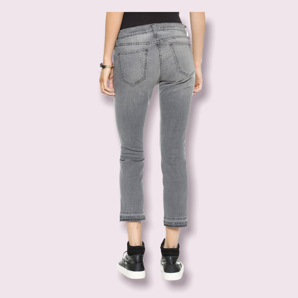 Current/Elliott Cropped Straight Gutter gray jean… - image 3