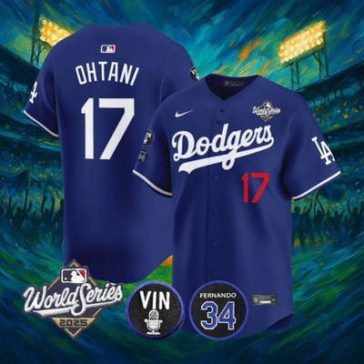 Hot! Ohtani #17 DG World Series Blue 2025 Stitched Jersey For Fan
