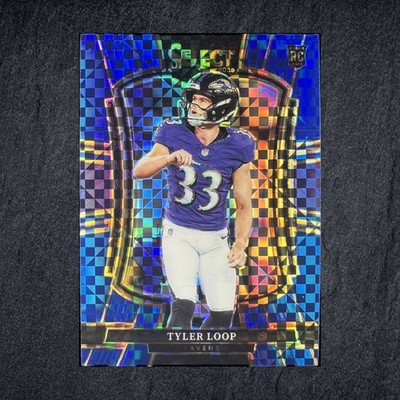 Tyler Loop 2025 Panini Select Premier Level Blue Prizm /175 #161 Ravens