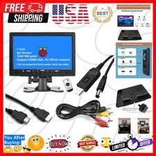 7 inch Small HDMI VGA AV RCA Monitor 1080P Second Screen for PC/Security Syst...