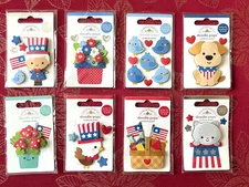 YOU CHOOSE - RARE - JULY 4TH PATRIOTIC Doodle-Pops 3D Stickers - SOOO CUTE