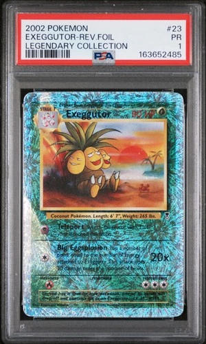 2002 POKEMON LEGENDARY COLLECTION #23 EXEGGUTOR-REVERSE FOIL PSA 1