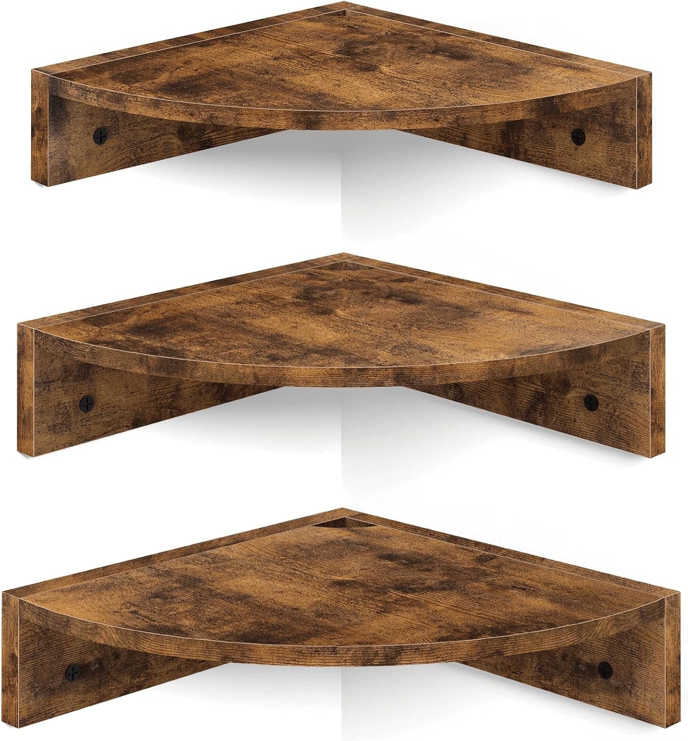 Corner Shelf Wall Mount Set of 3 Floating Shelves with Cord 