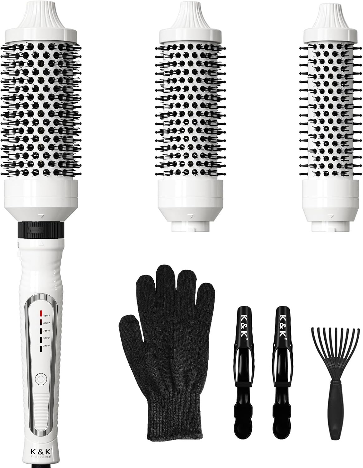 3 in 1 Thermal Brush Set, Ceramic Hot Brush, Fast Heating Cu