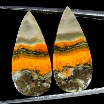 18.10Cts Natural Bumble Bee Jasper Pear Cabochon loose Gemstone 12x25x4mm
