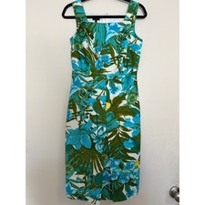 Talbots Sheath Dress Women’s Size 6 Floral Cotton Easter Classic Office Careeer