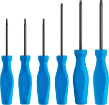TS-6H 6 Piece Professional Torx Screwdriver Set, Magnetic Tip, Made in USA, Mold
