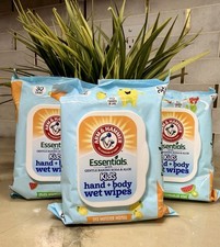3x Arm  Hammer Essentials Kids Hand  Body Wet Wipes Assorted 90 Ct Total