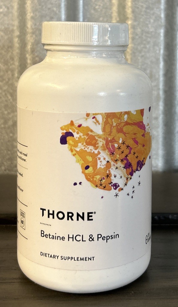 Thorne Betaine HCL & Pepsin Digestive Enzymes 225 Capsules Exp 9/2027