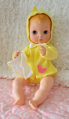 1974 Vogue WASH-A-BYE BABY BATHTUB DOLL- 15  EUC *Gender Neutral*Free USA Ship