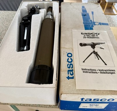 Vintage Tasco 18E Zoom Target Spotting Scope 20-60X60MM in Box 1984