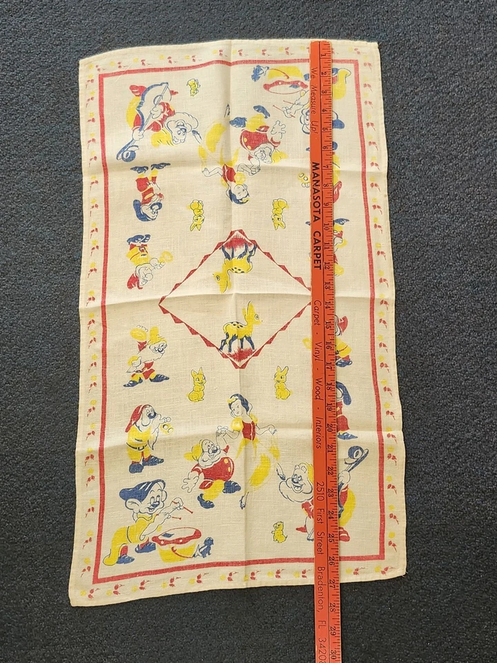 Blancanieves y los siete enanitos toalla de té plato de cocina harina saco algodón LIMPIO Foto 3 de 4