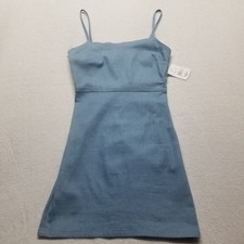 Midnight Doll Small Dress Denim Mini Sheath Stretch Sundress Preppy Classic NEW