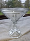 Vintage 1930’s Art Deco Anchor Hocking Manhattan Ribbed Compote Martini Glass EC