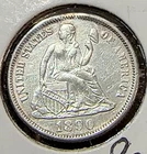1890 Liberty Seated Dime Nice White AU Details CHRC