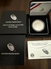 2014 P Civil Rights Act Of 1964 Commemorative Uncirculated Silver Dollar