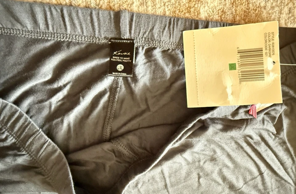 ¡¡¡NUEVO!!! KENSIE Leggings Cónicos Grises Suaves Elásticos Ligeros Pull-on L/XL NUEVOS CON ETIQUETAS Foto 3 de 4