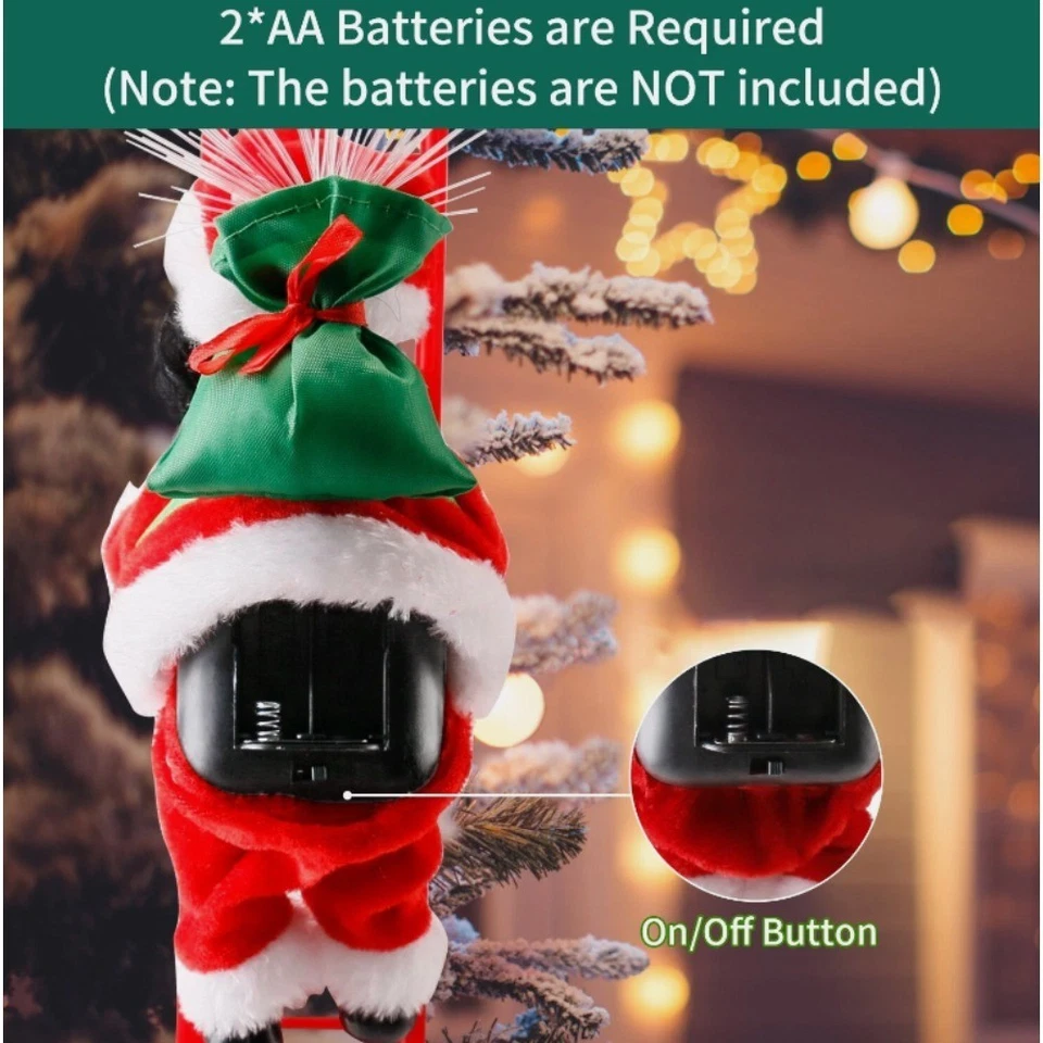 Escalera de Escalada Eléctrica Papá Noel con Música - Árbol de Navidad Decoración Regalo Foto 2 de 4