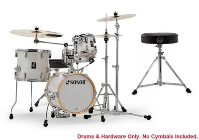 Sonor AQ2 White Marine Pearl MARTINI 14x13_13x12_8x7_12x5 Drums Shells +Throne!