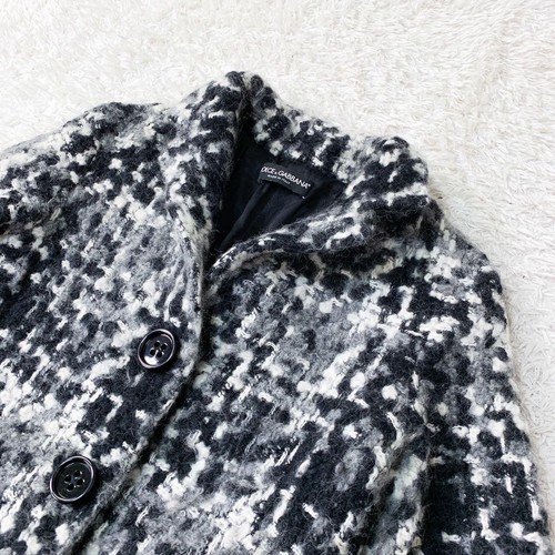 Dolce & Gabbana Mix Tweed Silk Coat w/ Tags All Accessories From Japan RIN - Picture 3 of 24