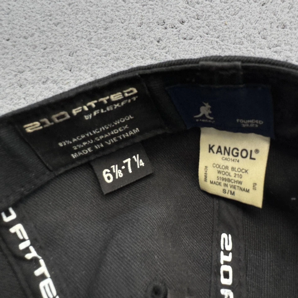 Boné Kangol masculino ajustado médio preto beisebol color block flexfit hip hop - Imagem 3 de 4