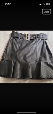 Quiz Leather Mini Skirt with Belt UK