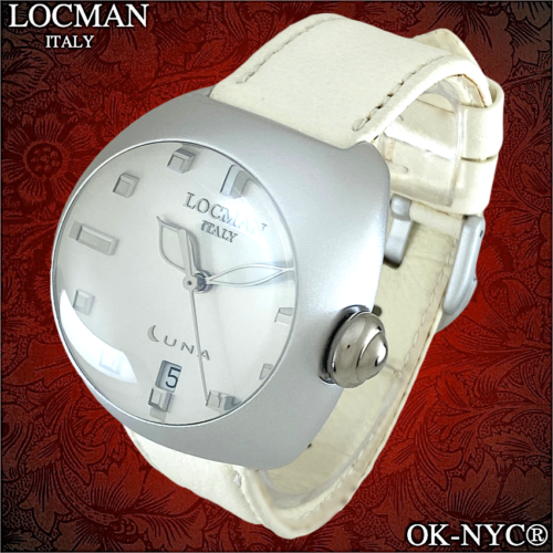 LOCMAN LUNA Ref 041 Watch Leather Strap W/R 3 ATM Date Aluminum Case 41 mm - Picture 2 of 10