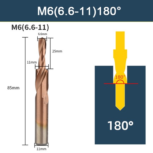 M3-M12 Countersink Step Drill Bit 90° 180° Chamfer M35 HSS Cobalt Straight Shank - 第 11/18 張圖片