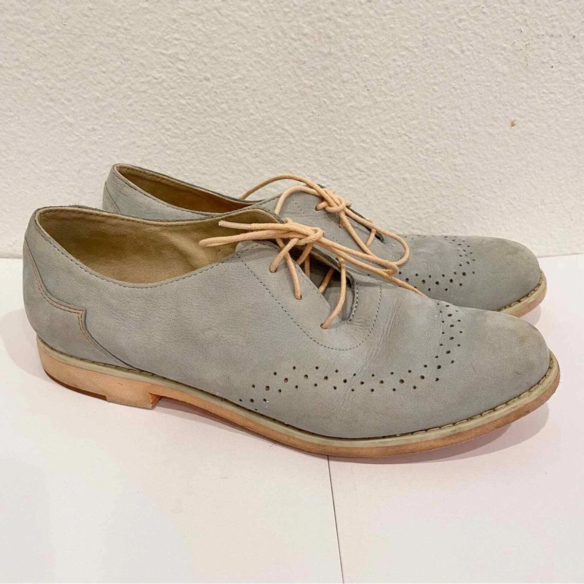 Wolverine 1883 Blue Oxford Flats Lace Up Shoes size 8