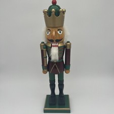 Large Nutcracker King With Gold Crown Christmas Decoration 19'x6"x4.75" Orig Box