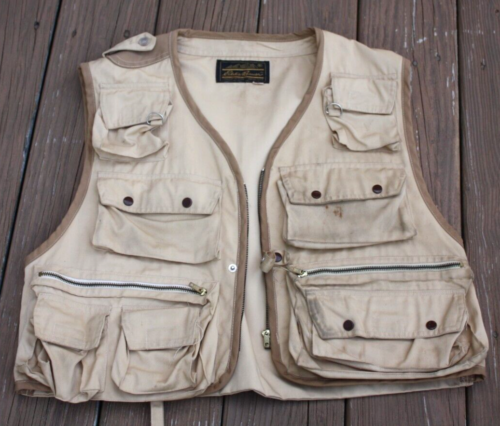 Vtg Eddie Bauer Outdoor Outfitter Fishing Hunting Multi Pocket mens sz L  Vest - Afbeelding 1 van 11