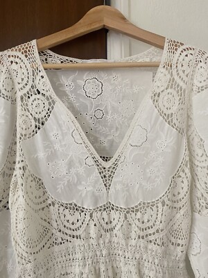 CHLOE Crochet lace White dress Size 36 | eBay