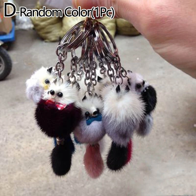 Fox fur pom pom hotsell keychain